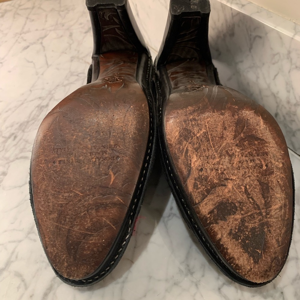 ❤️DONALD PLINER❤️ LEATHER EMBROIDERED MULES. GREAT CONDITION! - Picture 4 of 7